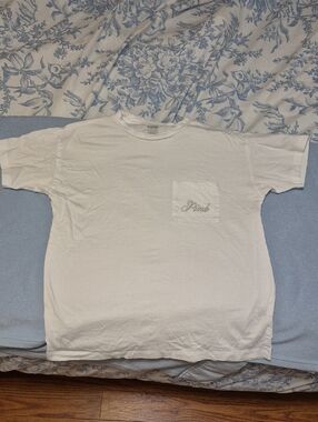 PINK Victoria's Secret White Short Sleeve Pocket Tee for Women